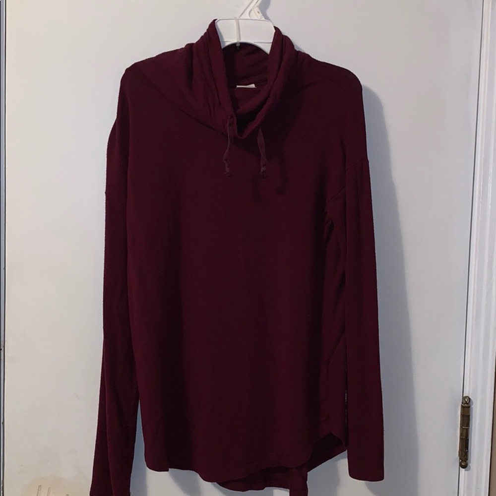 A comfortable maroon sweatshirt